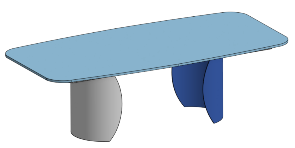 Base patas placa curva